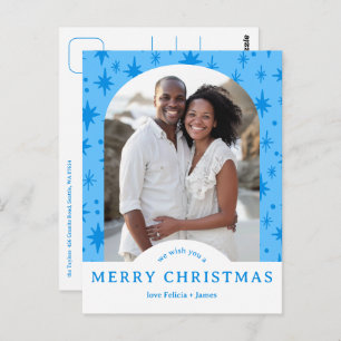 MERRY CHRISTMAS Stars Holiday CUSTOM Arch PHOTO Postcard