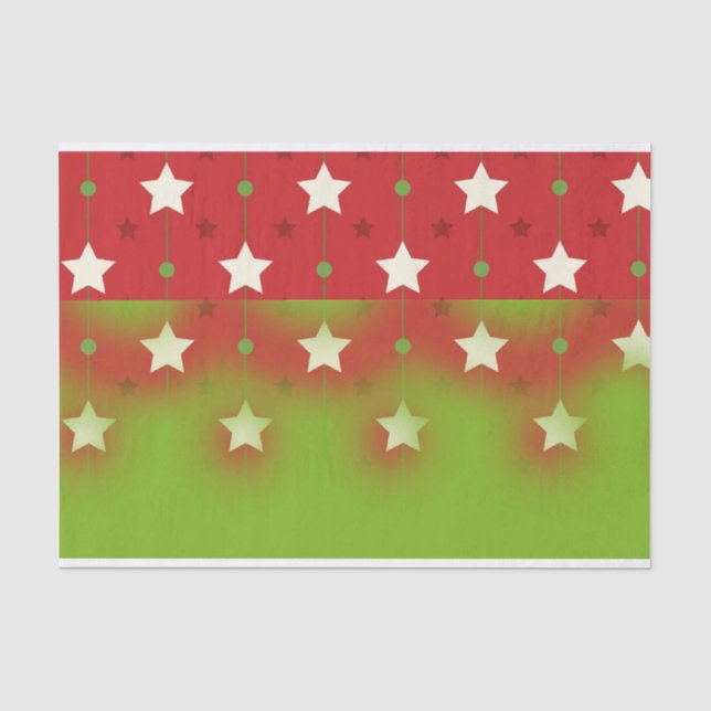 Merry Christmas Stars Pattern Tissue Paper (Front)