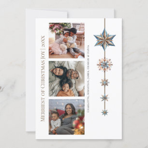 Merry Christmas Stars Personalized Photo  Holiday Card