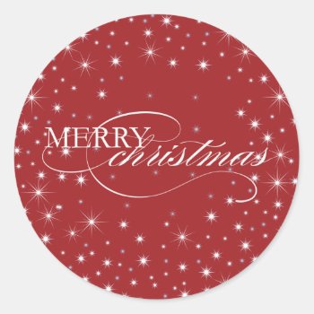 Merry Christmas - Stars - Sticker  Seal by simplysostylish at Zazzle