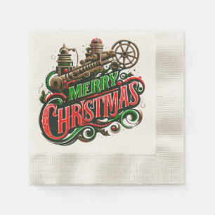 Merry Christmas steampunk Napkins