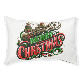 Merry Christmas steampunk Pet Bed