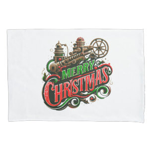 Merry Christmas steampunk Pillow Case