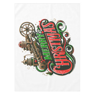 Merry Christmas steampunk Tablecloth