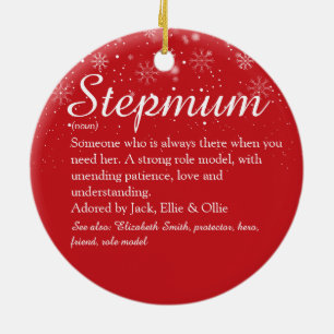 Merry Christmas Stepmother Stepmom Definition Ceramic Ornament