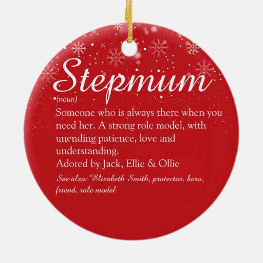 Merry Christmas Stepmother Stepmom Definition Ceramic Ornament