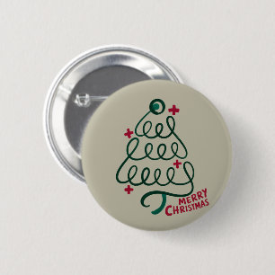 Merry Christmas Stethoscope CNA Medical Worker Button