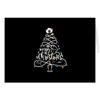 Merry Christmas Stethoscope Nurse Christmas Tree F Cards