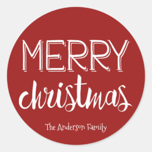 Merry Christmas Sticker Gift Tag