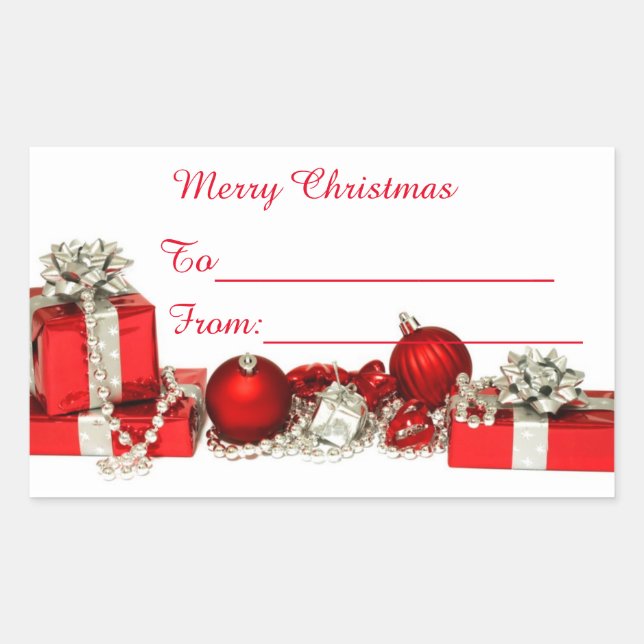 Merry Christmas Sticker label (Front)