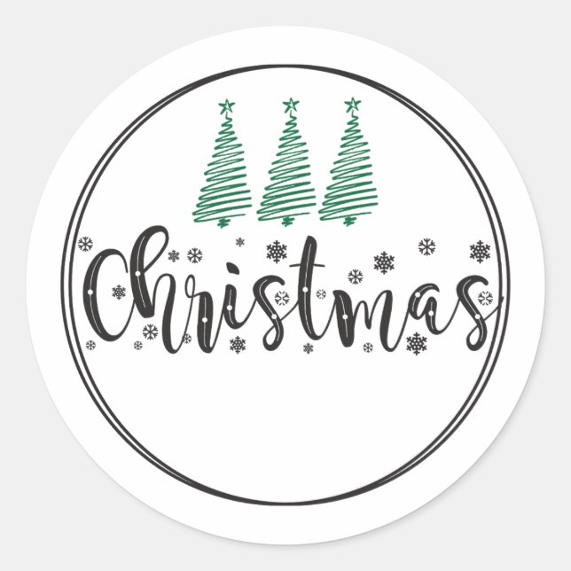 Merry christmas sticker/label classic round sticker (Front)