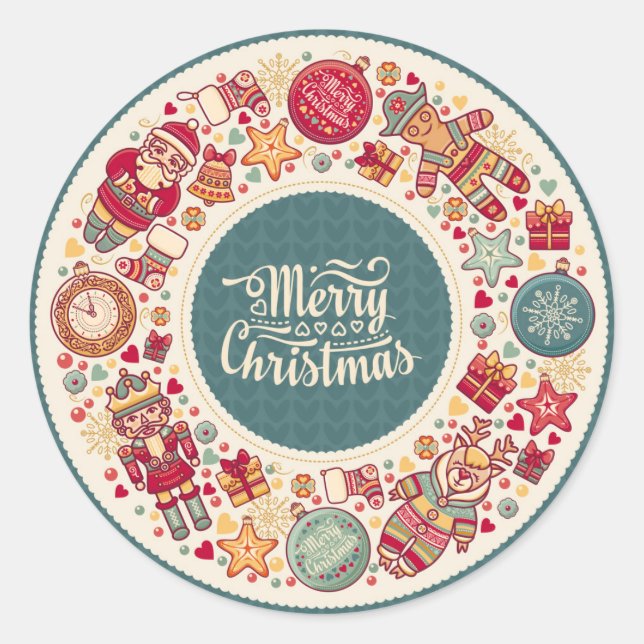 MERRY Christmas stickers & labels (Front)