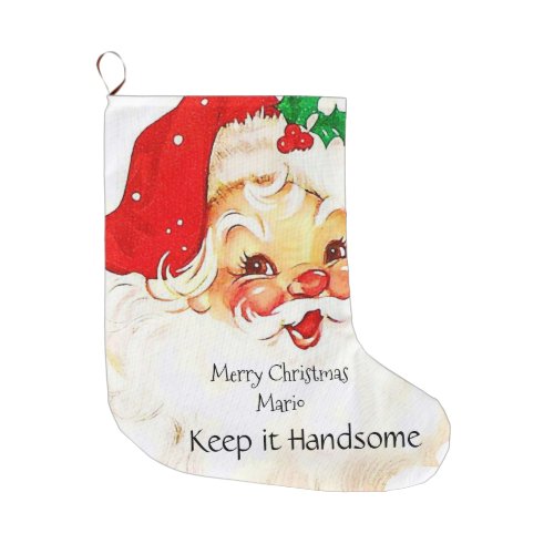 Merry Christmas Stocking Santa Keep it Handsome