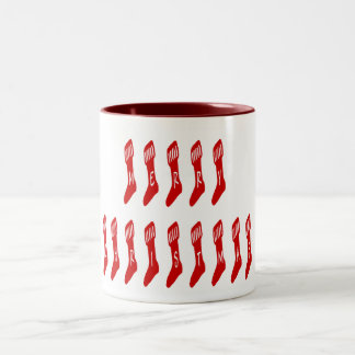 Merry Christmas Stocking Typography Quote Two-Tone Coffee Mug