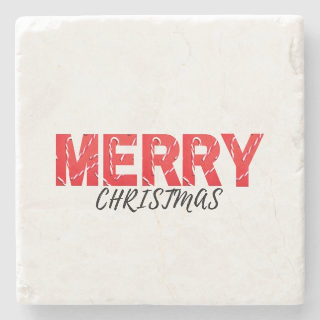 Merry Christmas      Stone Coaster (Front)