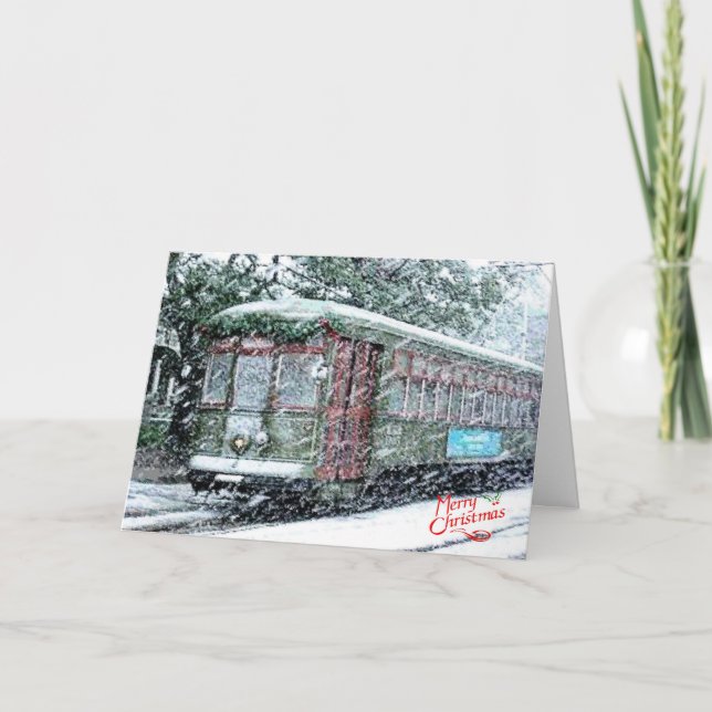 Merry Christmas Streetcar Holiday Card (Front)