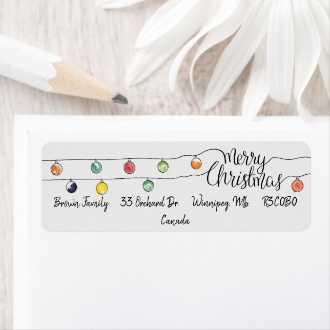 Merry Christmas String of Lights Label (Insitu)