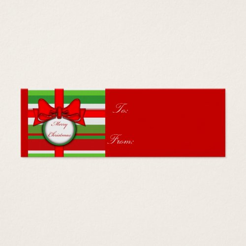merry christmas stripe gift tag