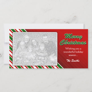 Merry Christmas Striped Photo Card