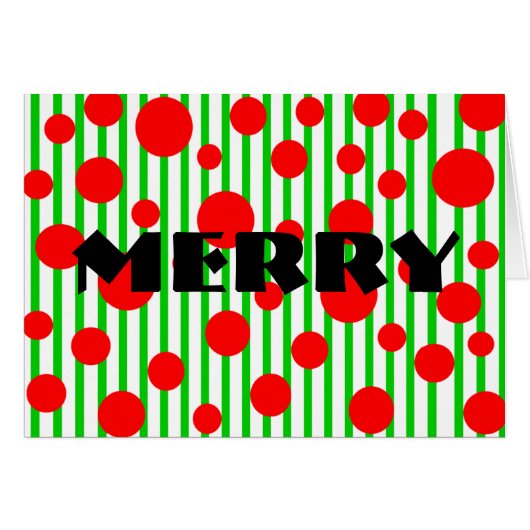 Merry Christmas Stripes & Dots (Front Horizontal)