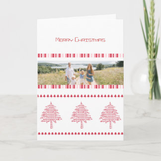 Merry Christmas Stripes With Your Family Photo Holiday Card