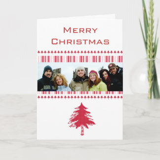Merry Christmas Stripes With Your Family Photo Holiday Card