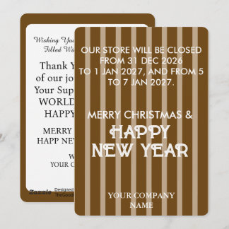 MERRY CHRISTMAS STYLISH MODERN CUSTOMIZED BUSINESS HOLIDAY CARD