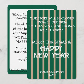 MERRY CHRISTMAS STYLISH MODERN CUSTOMIZED BUSINESS HOLIDAY CARD