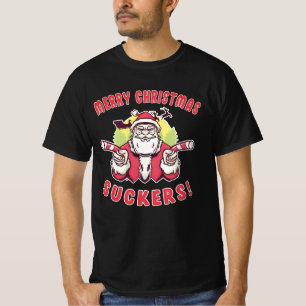 Merry Christmas Suckers Santa Claus muscle T-Shirt
