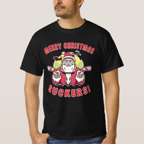 Merry Christmas Suckers Santa Claus muscle T_Shirt
