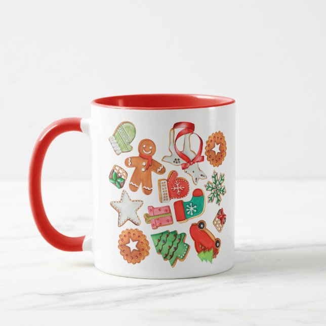Merry Christmas Sugar Cookie Customizable Name Mug (Left)