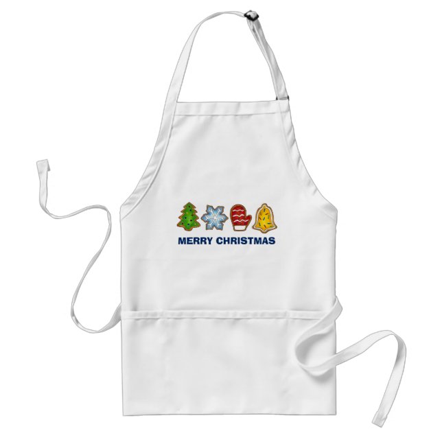 Merry Christmas Sugar Cookies Holiday Baking Food Adult Apron (Front)