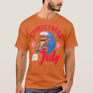 Merry Christmas Summer Surf, Surfing Santa Christm T-Shirt