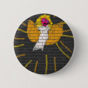 Merry Christmas Sun Moon Angel, Art by Kids :) Button