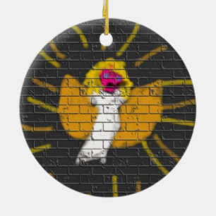 Merry Christmas Sun Moon Angel, Art by Kids :) Ceramic Ornament