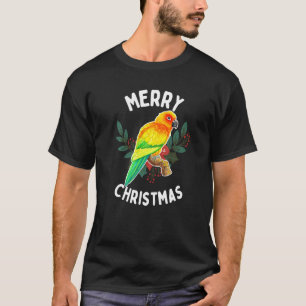 Merry Christmas Sun Parakeet Watercolor T-Shirt
