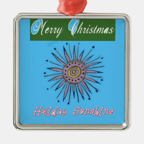 Merry Christmas Sunshine Holidaypng Metal Ornament