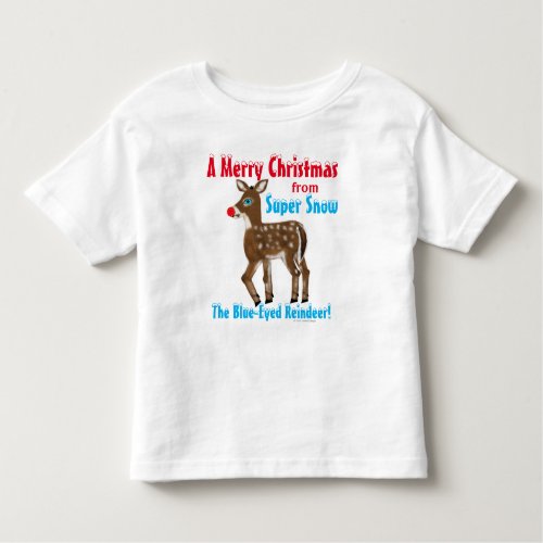 Merry Christmas Super Snow Reindeer Toddler T_shirt