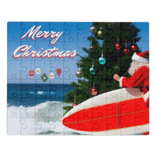 Merry Christmas Surfer Jigsaw Puzzle