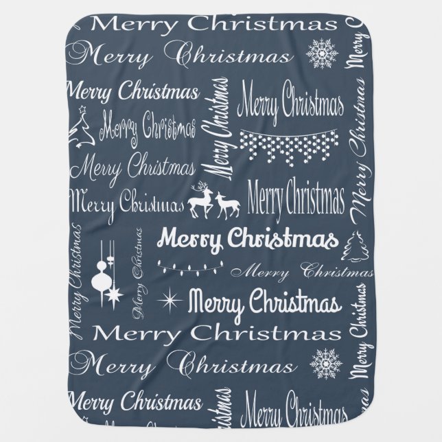 Merry Christmas Swaddle Blanket (Front)