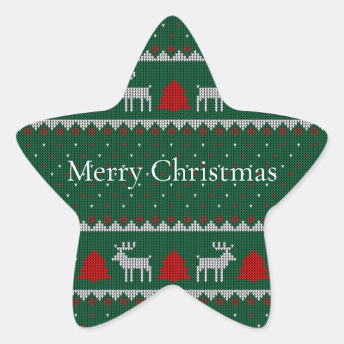 Merry Christmas Sweater  Star Sticker