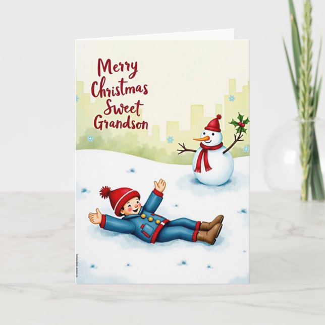 Merry Christmas Sweet Grandson Card (Front)