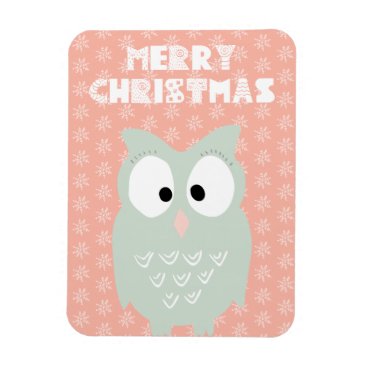Merry Christmas  -  Sweet Green Owl Cartoon