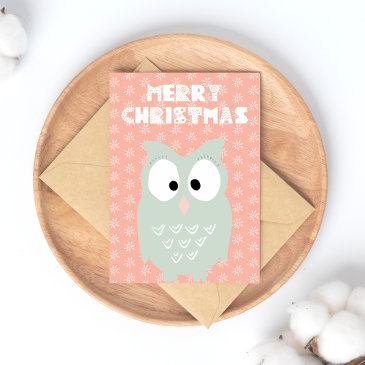 Merry Christmas  -  Sweet Green Owl