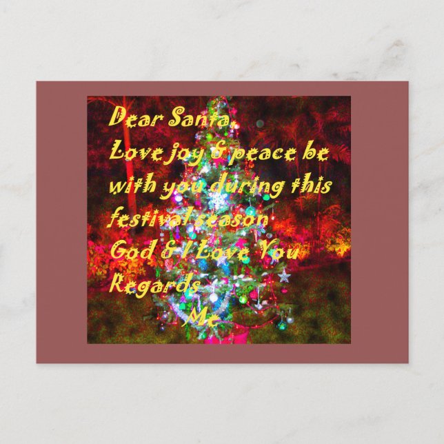 Merry Christmas Sweet Love Gifts Graphic Text Art Holiday Postcard (Front)