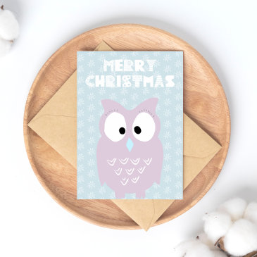 Merry Christmas  -  Sweet Purple Owl