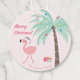 Merry Christmas  -  Sweet Tropical Santa Flamingo