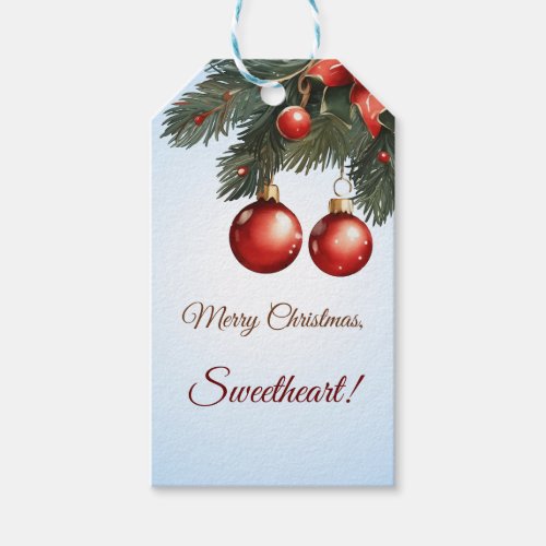 Merry Christmas Sweetheart Customizable Gift Tags