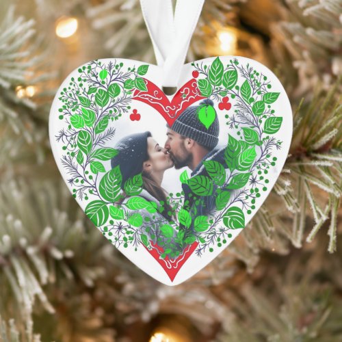 Merry Christmas Sweetheart  Heart Christmas Photo Ornament
