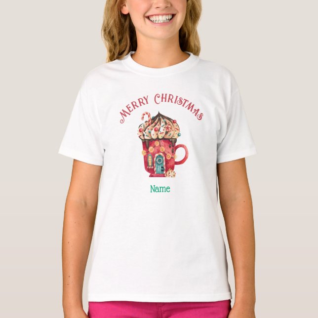 Merry Christmas Sweets Fairy House, Youth XS - XL T-Shirt (Front)